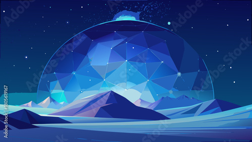 Polar Minimalist Starfield Cold Vector Background