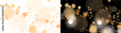 Golden glitter particles overlay PNG bokeh Christmas glowing lights background layer for holiday season designs