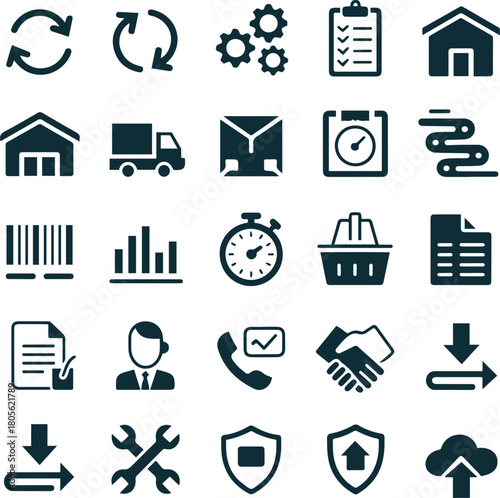 Real estate business and finance vector icon set for web symbol design and media illustration