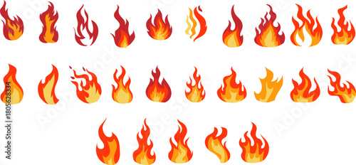 fire flames set