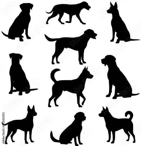 dog silhouettes vector