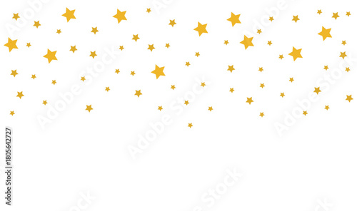 Golden star confetti scattered background for celebrations and festive designs