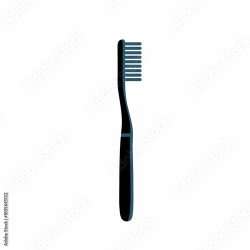 Black toothbrush for oral hygiene and dental care vector