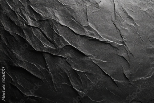 Wallpaper Mural dark layered slate rock surface with deep ridges and dramatic light and shadow, moody rugged texture Torontodigital.ca