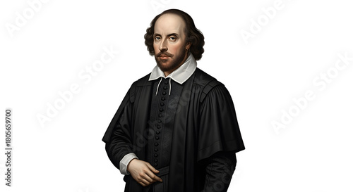Portrait of William Shakespeare a renowned English playwright and poet.