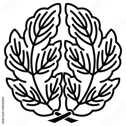 家紋です。陰抱き菊の葉といいます。