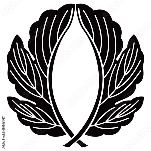 家紋です。外向き割り抱き菊の葉といいます。