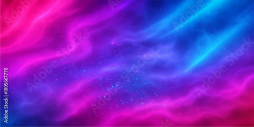 Abstract purple silk fabric texture with soft flowing waves and light blue motion design