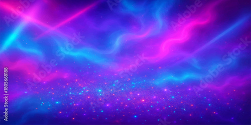 Abstract blue and purple night sky backgrounds with smoke, stars, light, and cosmic dust creating a bright nebula illustration