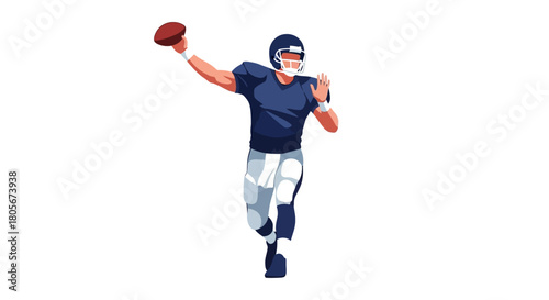 A football player in uniform preparing to throw the ball