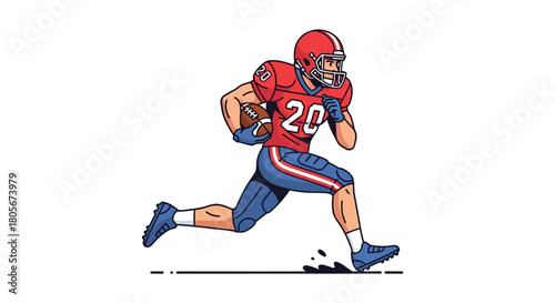 A football player runs with the ball