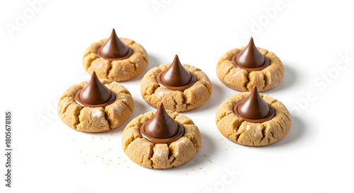 Peanut butter cookies topped with chocolate kisses