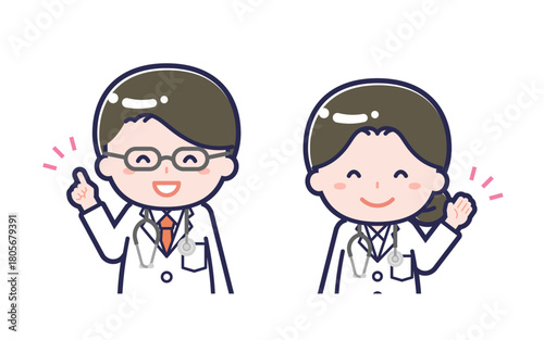 長袖医師／2人組／男女 01