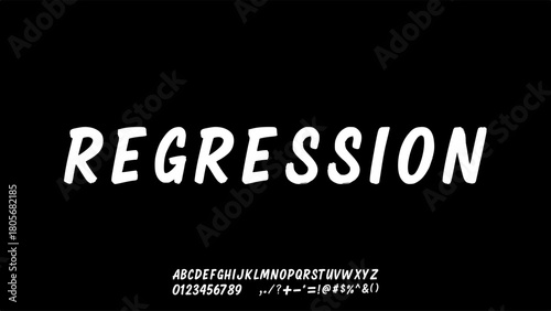 Regression casual font hand brush flat color vector illustration template design