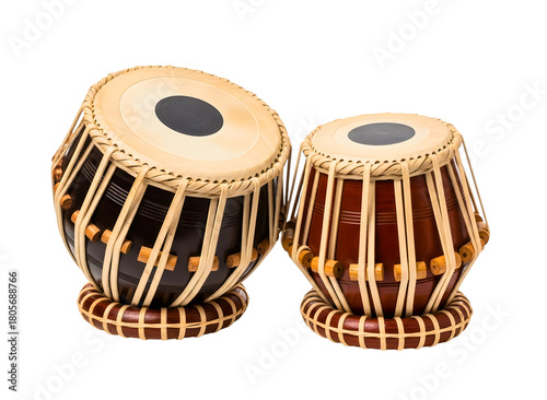 Indian tabla drums isolated on transparent background