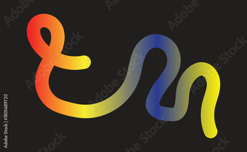 A vibrant gradient line on a black background creates a modern and eyecatching abstract design
