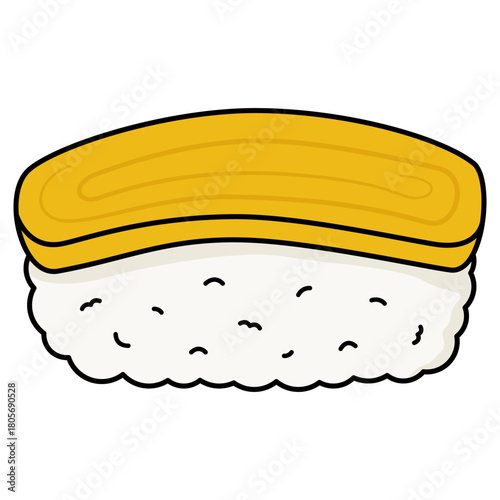 tamago egg sushi vector illustration