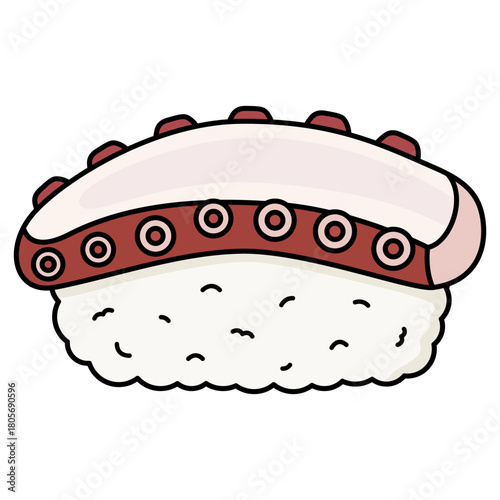 octopus sushi vector illustration