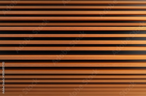 close-up of warm horizontal blinds with repeating wooden slats and soft shadow lines conveying a calm minimalist rhythm