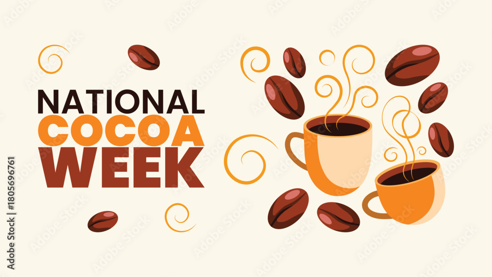 Obraz premium National Cocoa Week, Hot Chocolate, Winter Drink, Cocoa Beverage Celebration