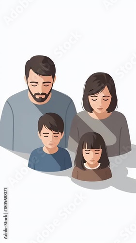 Pixel Art Family Together Sad Mood Soft Lighting White Background