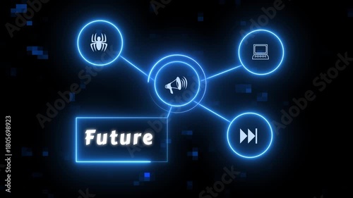 Wallpaper Mural Digital technology network system animation. Global network connection concept. Torontodigital.ca