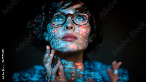 Innovative women shaping modern business with ai. Economic growth. Innovative solutions presented by leading female ai strategist. Market analysis. Data visualization.