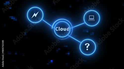 Wallpaper Mural Digital technology network system animation. Global network connection concept. Torontodigital.ca