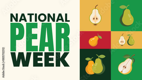 National Pear Week, Juicy Pears, Nutritious Snack, Fruit Illustration Concept