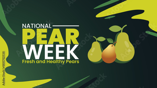 National Pear Week, Juicy Pears, Nutritious Snack, Fruit Illustration Concept