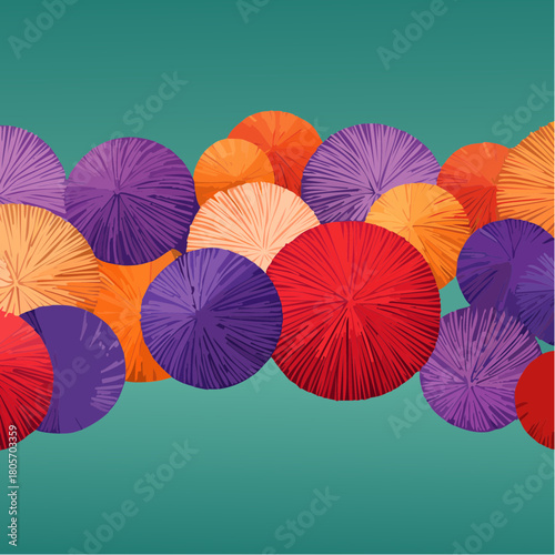 Seamless round abstract colored backgrounds or patterns hand drawn doodle shapes spots drops curves lines seamless contemporary modern trendy vector hand drawn textures posters social media
2