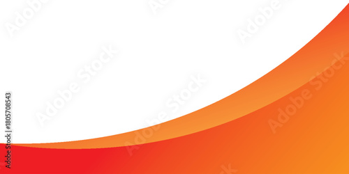 Abstract smooth color wave vector. Curve flow orange motion illustration. Orange red wave