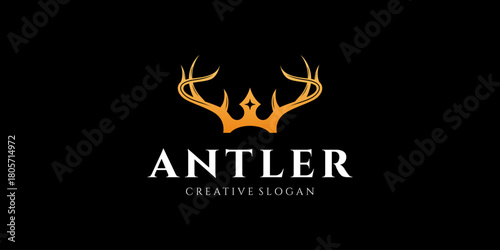 Premium Gradient Illustration Design Unique Deer Antlers Logo Template Vector Design