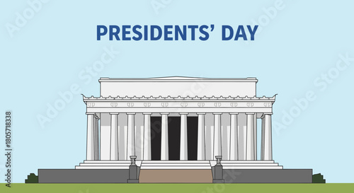 Celebrate Presidents' Day with this simple graphic of the Lincoln Memorial