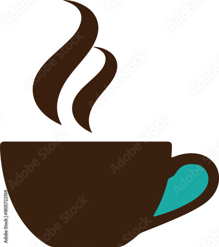 Vector illustration of a majestic brown horse head in profile with a flowing mane and a subtle teal accent on the ear