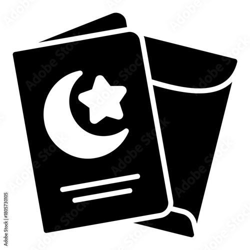 Eid greeting card icon to convey happy Ramadan and invitations