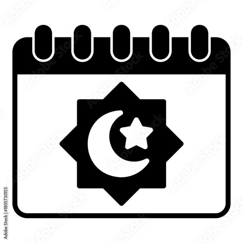 Islamic calendar icon to determine Ramadan and Eid