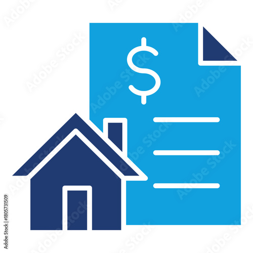Lease Agreement Flat Blue Icon