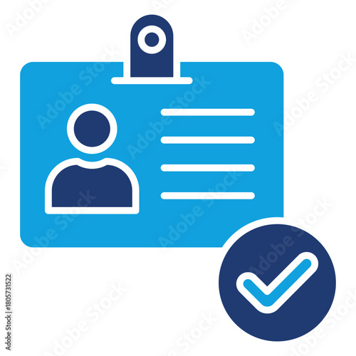 Id Card Flat Blue Icon