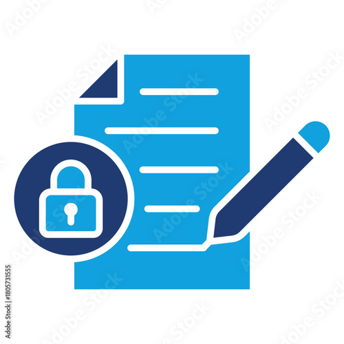 Non Disclosure Flat Blue Icon