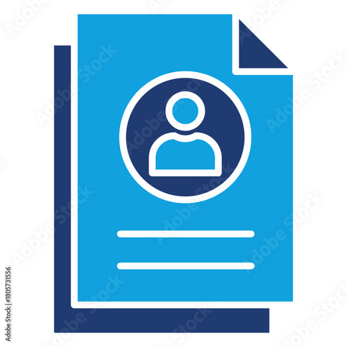 Employment Contract Flat Blue Icon