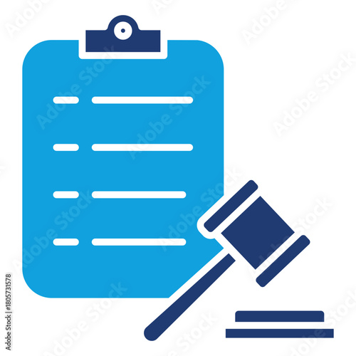 Power Of Attorney Flat Blue Icon