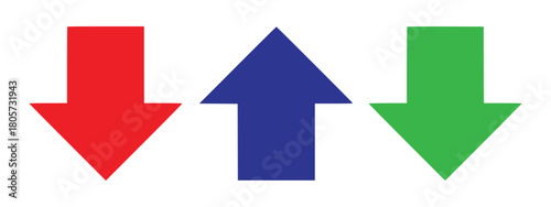 arrows red blue green up down directional symbols 