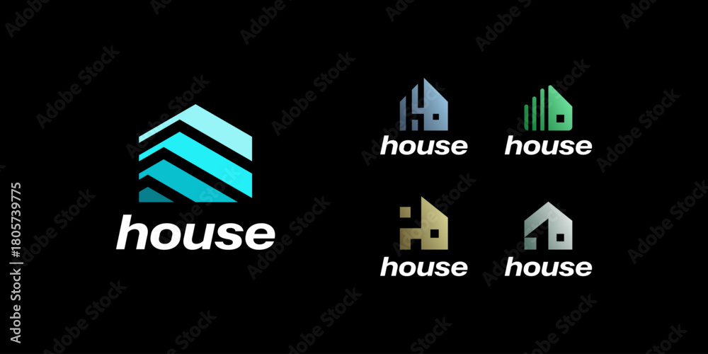 Fototapeta premium Modern Gradient Symbol Premium Home Logo Template Vector Illustration