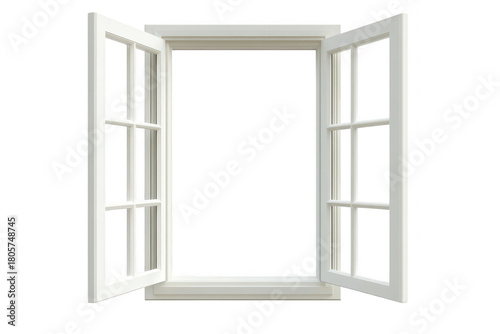 A beautifully designed open window a clear view. inviting natural light into a serene indoor space. perfect for home decor or architectural design inspiration