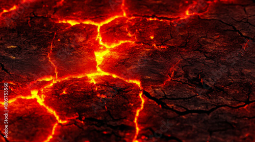 heat red cracked ground texture after eruption volcano