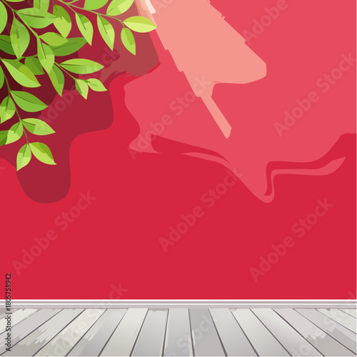 Brick wall and wooden floor background vector design illustration
3