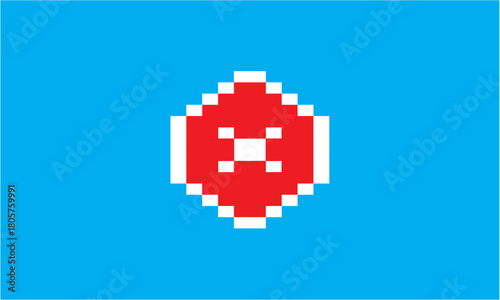 pixel art ilustration vector of negative check mark. 