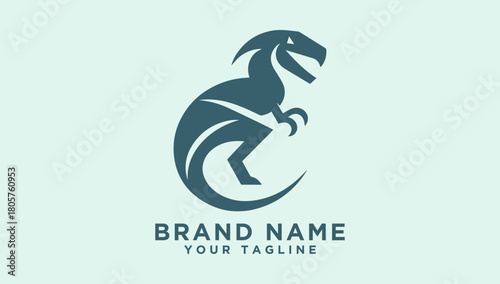 Dinosaur Raptor Vector Logo Design for Brand Identity and Commercial Use
