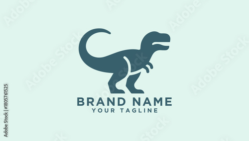 Dinosaur T-Rex Vector Logo Design - Tyrannosaurus Rex Silhouette for Branding